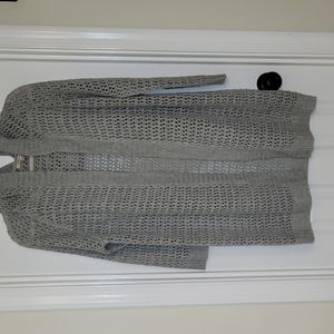 Hooded cardigan, light weight, gray